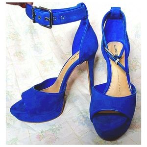 Gianni Bini Platform Peep-toe Stillettos in Blue